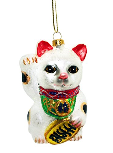 4″ Glittered Chinese Money Cat Ornament