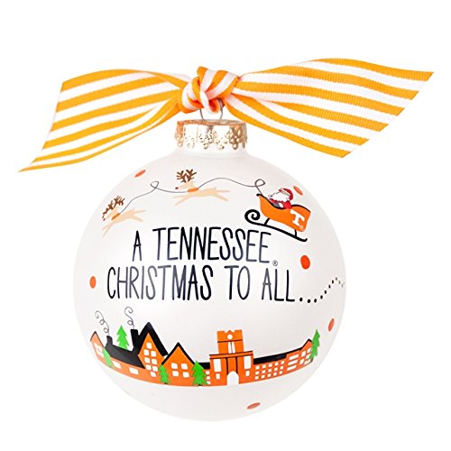 Santa’s a Tennessee Fan Glass Ornament