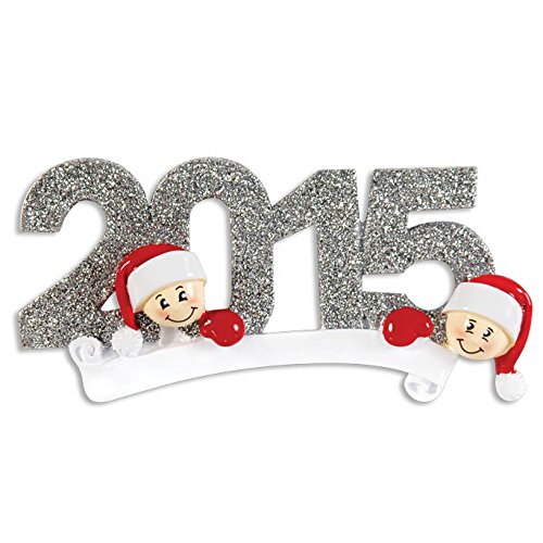 2015 Family Of 2 Personalized Christmas Tree Ornament