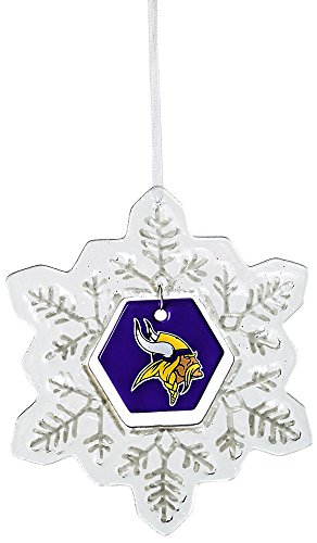 Glass Snowflake Ornament, Minnesota Vikings