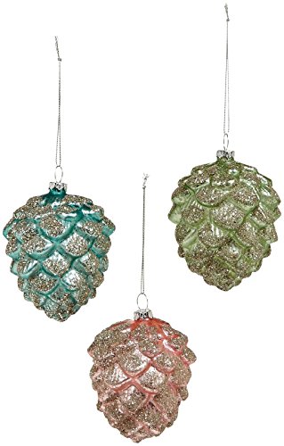 Creative Co-Op set of 6 glass pinecone ornaments
