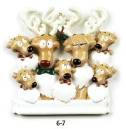 Personalized Reindeer Family 7 Christmas Holiday Gift Expertly Handwritten Ornament
