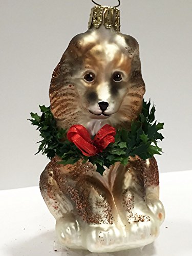 Ornaments to Remember: COLLIE PUPPY (Xmas Wreath) Christmas Ornament
