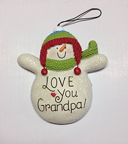 “Love You Grandpa” Snowman Resin Ornament (1 Piece)