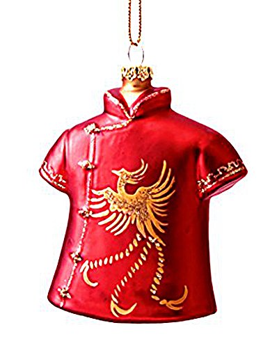 TRADITIONAL ASIAN CHINESE ORIENTAL SHIRT BLOWN GLASS ORNAMENT