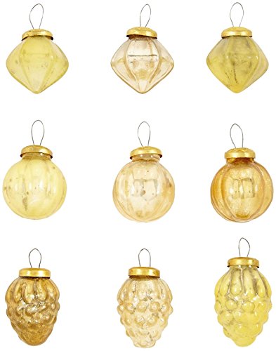 Creative Co-Op 1 mercury glass ornaments, gold, set of 36