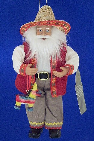 Fiesta-Themed Santa Claus Figurine