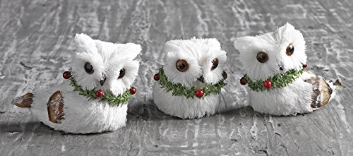 Christmas White Owl Ornaments 3-Pack