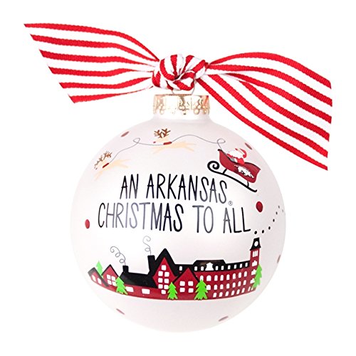 Santa’s an Arkansas Fan Glass Ornament