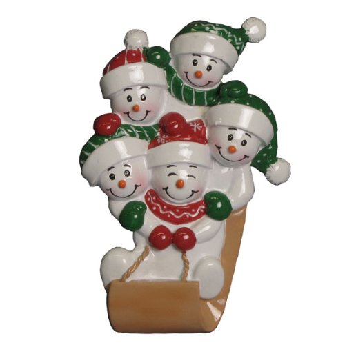 Polar X Ornaments Sled Family Of 5 Christmas Ornament