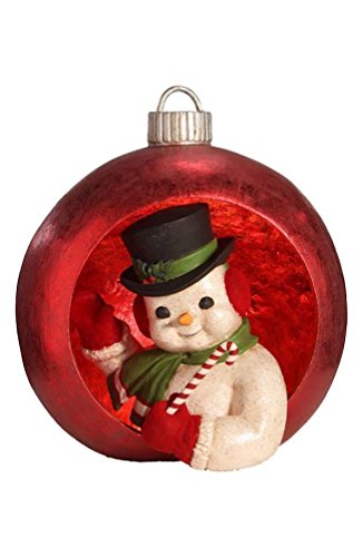 Bethany Lowe Christmas Centerpiece Large Frosty the Snowman Inside Ornament