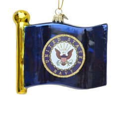 U.s. Navy Glass Flag Ornament