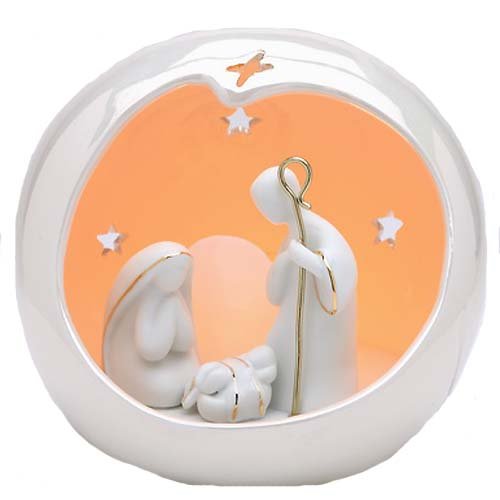 Appletree Design Small Globe Holy Family Nativity Scene, Lighted, 5-3/4-Inch Tall, Includes Light Bulb and Cord