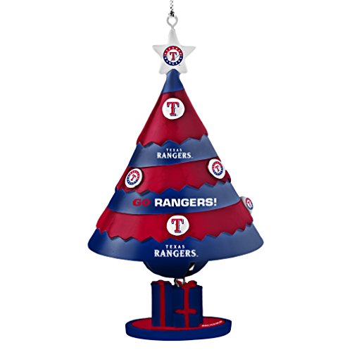 MLB Texas Rangers Tree Bell Ornament, Blue, 5″