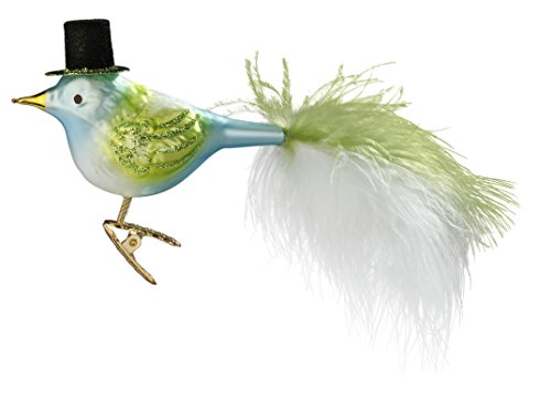Top Hat Feathers, #1-032-15, from the 2015 Bird Haus Collection by Inge-Glas Manufaktur; Gift Box Included