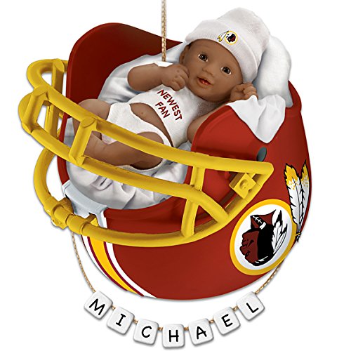NFL Washington Redskins Personalized African-American Baby Christmas Ornament by The Bradford Exchange