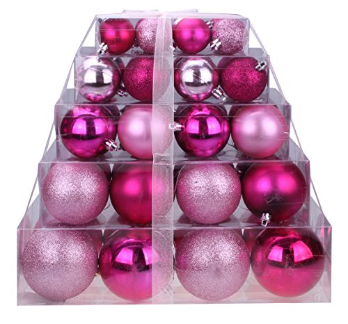 Christmas Purple and Pink Shatterproof Orbs and Ornaments Cake Box – 80mm 40 Pack