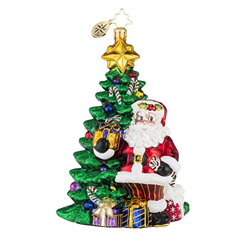 Christopher Radko Winter Cane Claus Santa Glass Christmas Ornament – 6.5″h.