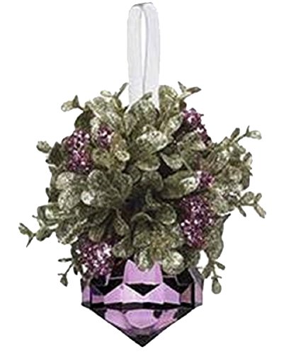 Set of 3 Ganz 2.5″ Kissing Krystals Teeny Mistletoe Acrylic Faceted Jewel Ornament Amethyst KK112
