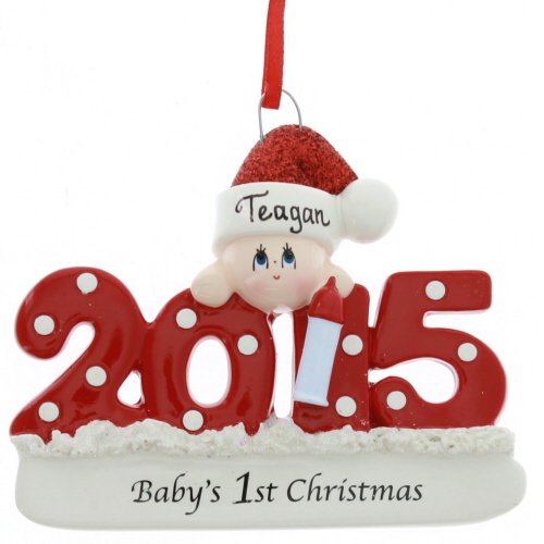 Baby’s First Christmas Ornament 2015 – Girl/Boy – FREE Personalization