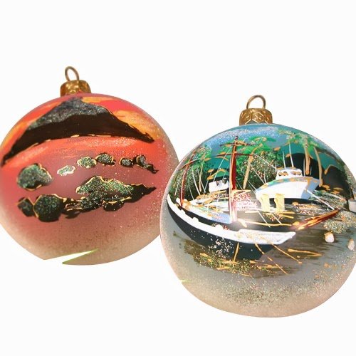 Ornaments To Remember Maui (Lahaina/Alau Island) Hand-Blown Glass Ornament