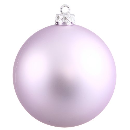 Vickerman Drilled UV Matte Ball Ornaments, 4-Inch, Lavender, 6-Pack