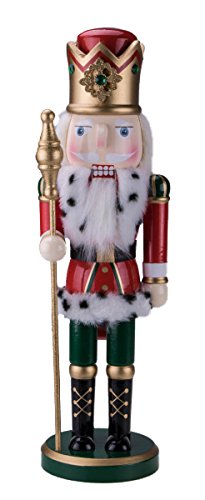 Soldier Nutcracker Decoration Figure – 14″ Red, Gold, Blue, Black, and White
