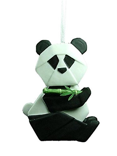 One Hundred 80 Degrees Porcelain Origami Panda Bear Christmas Tree Ornament