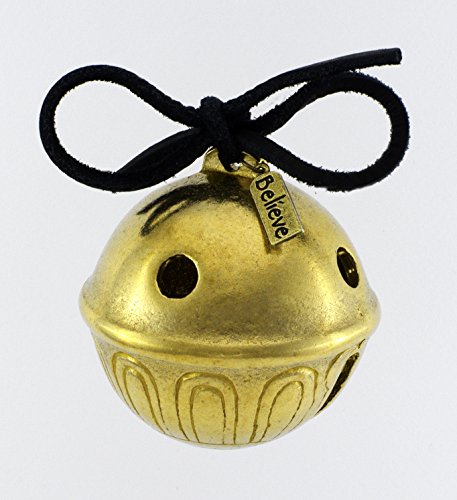 Real Brass Christmas Polar Sleigh Bell Ornament, Jingle Express From Santa and His Reindeer At Santa’s Sleigh Bells