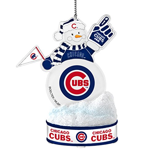 MLB Chicago Cubs LED Snowman Ornament, White, 3.5″