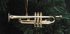 Music Treasures Co. Gold Trumpet Christmas Ornament