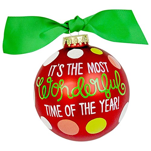 Most Wonderful Time of Year Glass Ornament