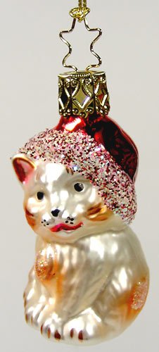 Inge-Glas Christmas Kitten Ornament Made in Germany