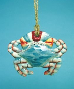 Ceramic Blue Crab Ornament
