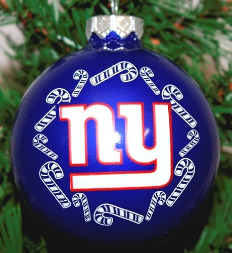 New York Giants NFL Traditional Round Glass Ornament – Blue