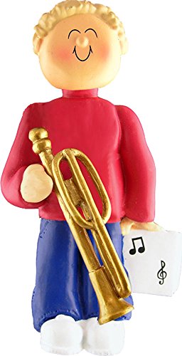 Music Treasures Co. Male Musician Trombone Ornament (Blonde Hair)