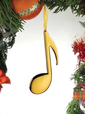 Music Treasures Co. Gold Eighth Note Christmas Ornament