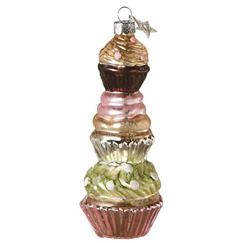 Midwest CBK Stacked Cupcake Glass Christmas Ornament