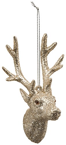Deer Head Buck Ornament Glitter Primitives by Kathy