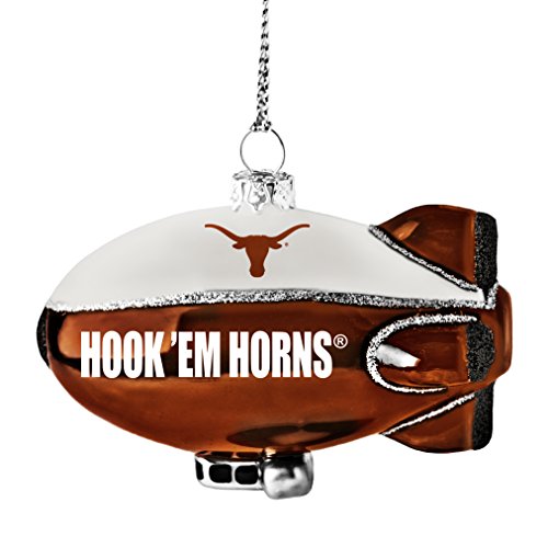 NCAA Texas Longhorns Glitter Blimp Ornament, Silver, 3″ x 2.25″