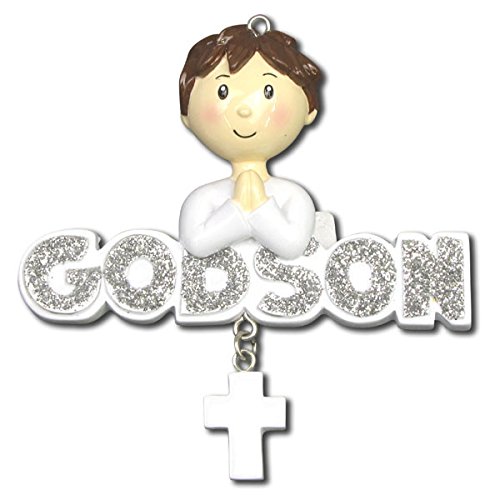 Godson with Cross Personalized Christmas Tree Ornament