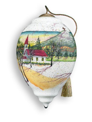 Old Rugged Cross Hand Painted Glass Ornament