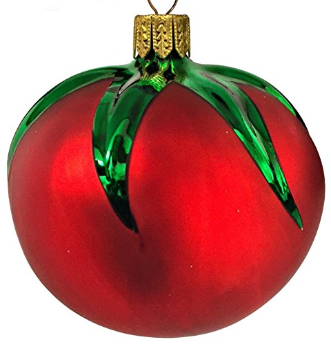 Large Red Tomato Food German Blown Glass Christmas Tree Ornament Decoration