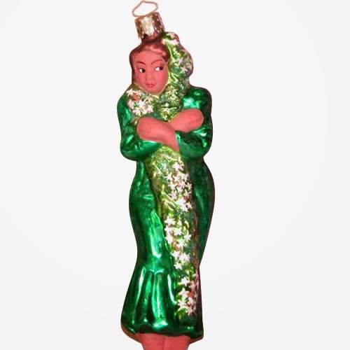 Ornaments to Remember: HULA GIRL Christmas Ornament (Green)