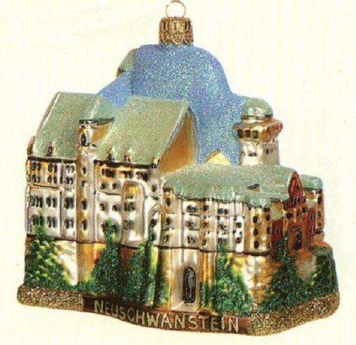 Neuschwanstein Castle Bavaria Germany Polish Glass Christmas Ornament Decoration