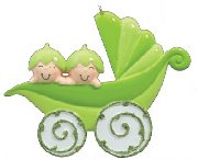 Peapods Carriage/2 Personalized Ornament