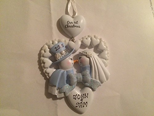 Personalized Our First Christmas Snowman Wedding Ornament- Free Personalization