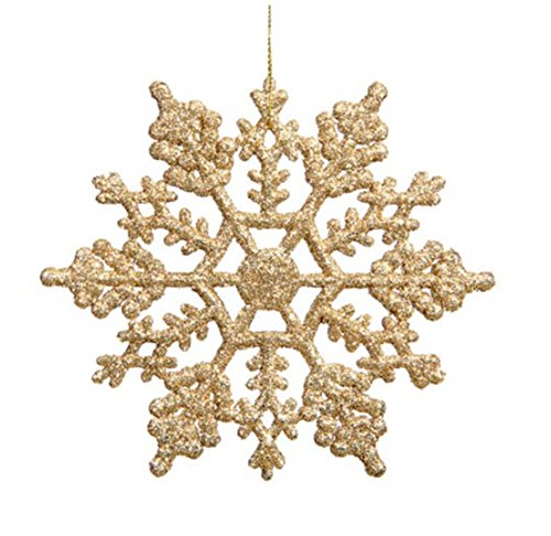 Vickerman Gold Glitter Snowflake with 24 Per PVC Box, 4-Inch