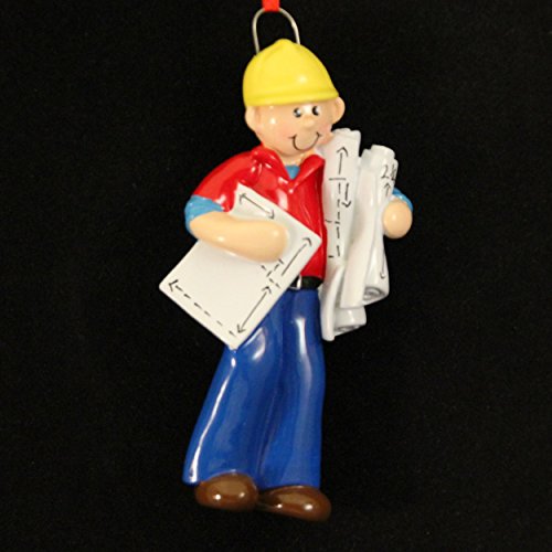 8294 Construction Guy Hand Personalized Christmas Ornament