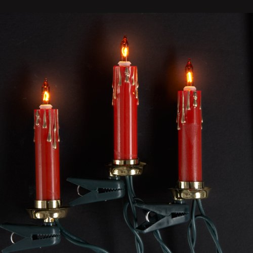 Kurt Adler UL 10-Light Red Candle Light Set